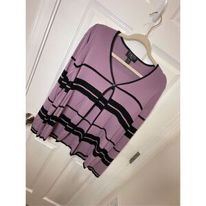 Finity Women’s 1X purple black cardigan 1 button